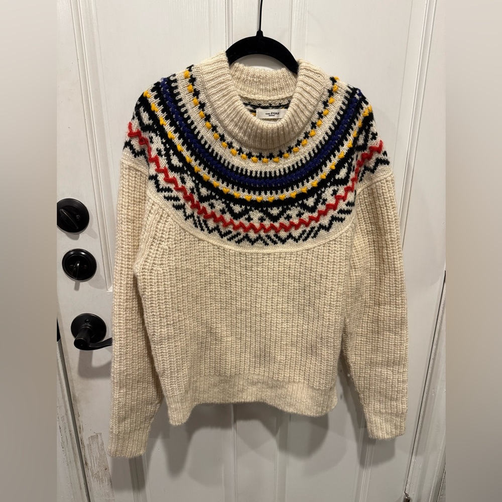 Isabel Marant Etoile Multicolor Fair Isle Mock Neck Sweater